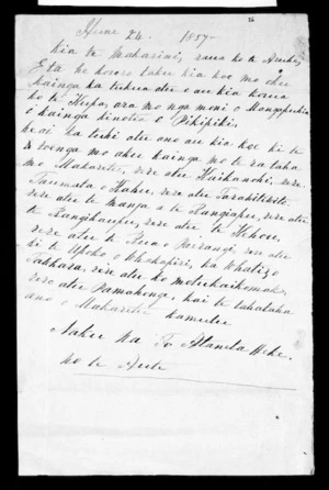 Letter from Ataneta Heke to McLean