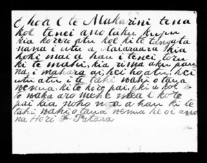 Undated letter from Hori Patara to McLean and Te Kati
