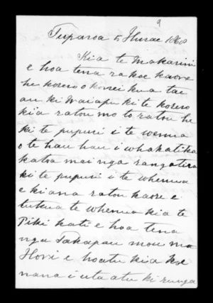 Letter from Te Hotene Porourangi to McLean