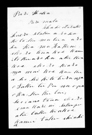 Undated letter from Tamihana Ruakere to McLean