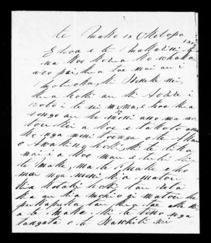 Letter from Turangapeke Riwai to McLean