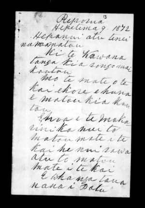 Letter from Wi Tahata and Runanga to McLean and Government