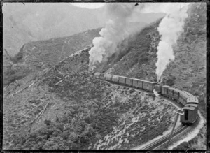 Train on a bend ascending the Rimutaka Incline