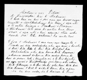Letter from Te Honiana Te Puni to McLean