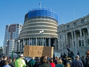 Anti-GCSB bill rally, Wellington, July 2013