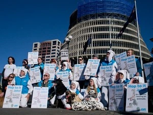 SAFE protest to ban testing on animals, Wellington, July 2013