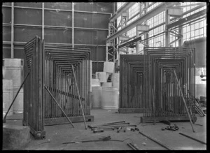 Hutt Railway Workshops at Woburn. Interior view with new heating apparatus, 1929.