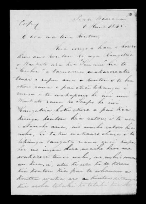 Letter from McLean to Whanganui Maori