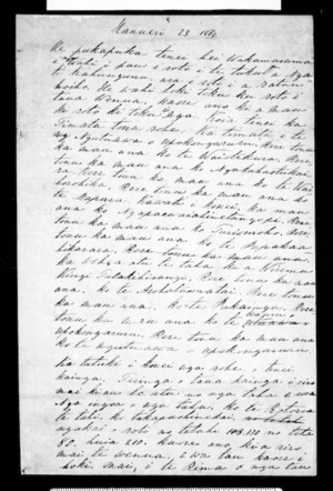 Letter describing a disputed land sale