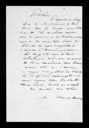 Letter from Henare Tomoana to McLean