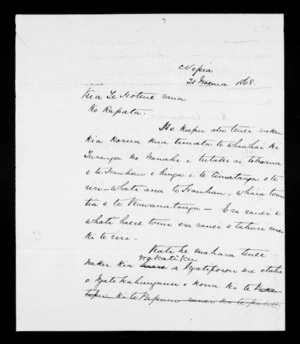 Letter from McLean to Te Hotene and Rapata