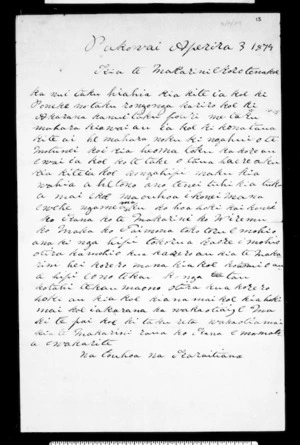 Letter from Karaitiana to McLean