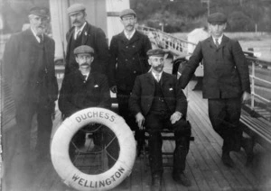 Unidentified men on board the ferry Duchess