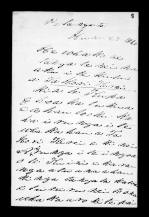 Letter from Renata Te Pukututu to Te Kupa