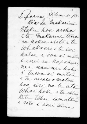 Letter from Hamiora Tamanui to McLean
