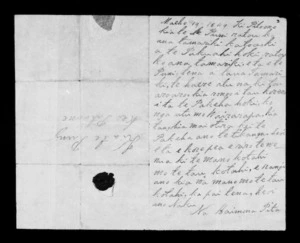 Letter from Haimona Pita to Te Puni