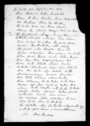 Letter from Mokena Kohere to McLean