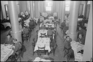 Men's dining room, New Zealand Forces Club, Rome, Italy, during World War 2