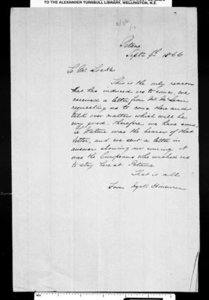 Letter from Ngati Hineuru to Locke (translation)