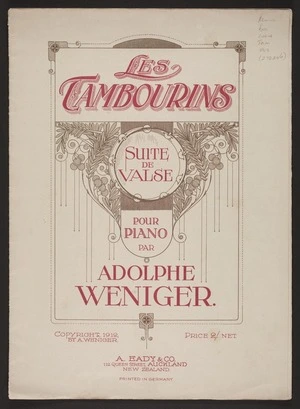 Les tambourins : suite de valse / pour piano par Adolphe Weniger.