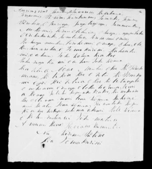 Letter from Wiremu Patene to McLean