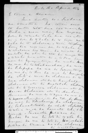 Letter from Te Puni, Te Manihera and Matene to Henare
