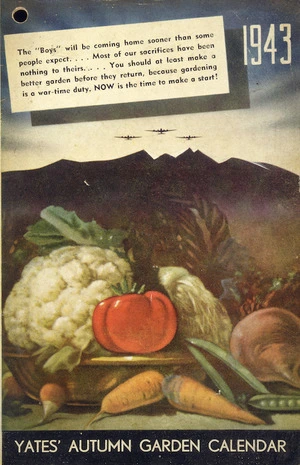 Arthur Yates & Co. Ltd, Auckland :Yates autumn garden calendar 1943. [Cover].