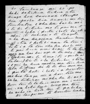 Letter from Tukorehu, Whanui to Paora, Rawiri and others