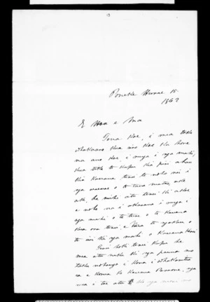 Letter from Hohepa Tamaihengia to McLean
