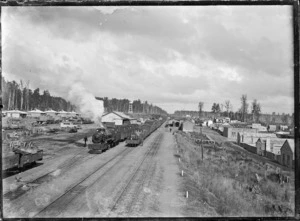 Ohakune Railway Station and railway yards.