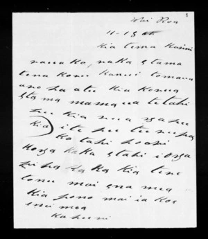 Letter from Te Ora Kore [?] to McLean