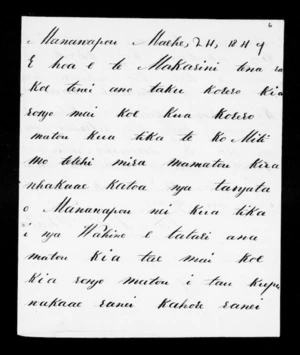 Letter from Matiu Whata to McLean