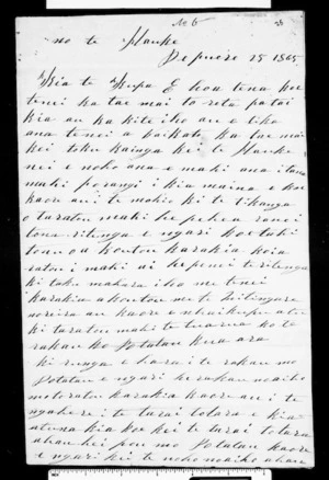 Letter from Te Hapuku to Te Kupa