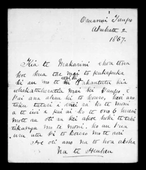 Letter from Te Heuheu to McLean