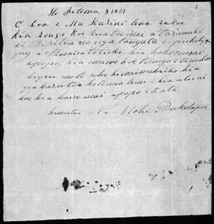 Letter from Mohi Puketapu to McLean