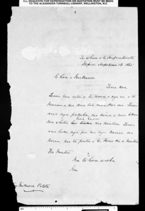 Two draft letters from McLean to Maori