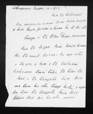 Letter from Horima Katene to McLean