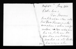 Letter from Rawiri Taiwhanga to Piri Kawau