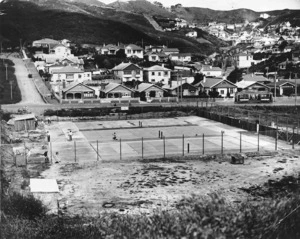 Island Bay, Wellington, with tennis courts