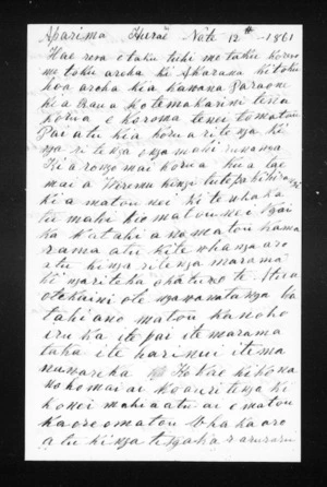 Letter from Raniera Te Hauotu to Governor Browne and McLean