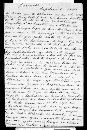 Letter from Te Hanataua, Hitana and all Ngati Ruanui to Te Waharoa