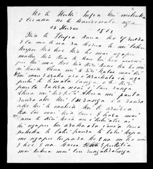 Letter from Paora Torotoro to Kupa