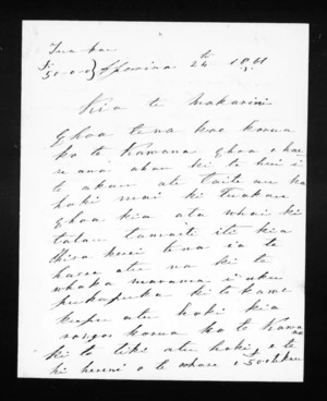 Letter from Te Atua to McLean