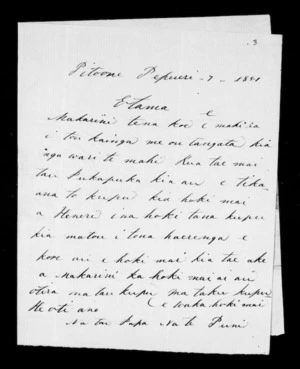 Letter from Te Puni to McLean