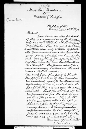 Letter from McLean to Native chiefs (translation)