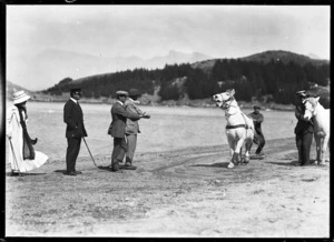 Group including Robert Falcon Scott, with Mongolian ponies, on Quail Island