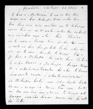 Letter from Poharama Te Whiti to McLean