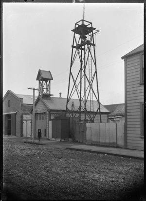 The old Central Fire Station, Petone, with look-out tower.