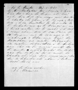 Letter from Manuera to McLean