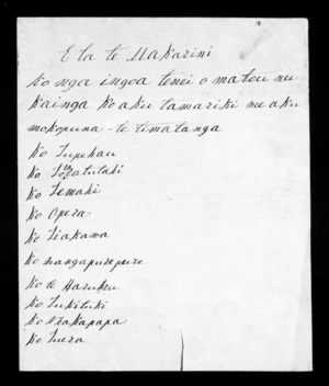 Undated letter from Hekiera Te Rauparaha to McLean